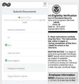 Employment Eligibility Verification document submission