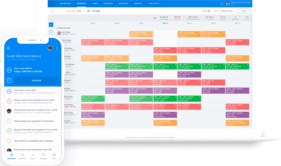 Sling employee scheduling software dashboard screenshot