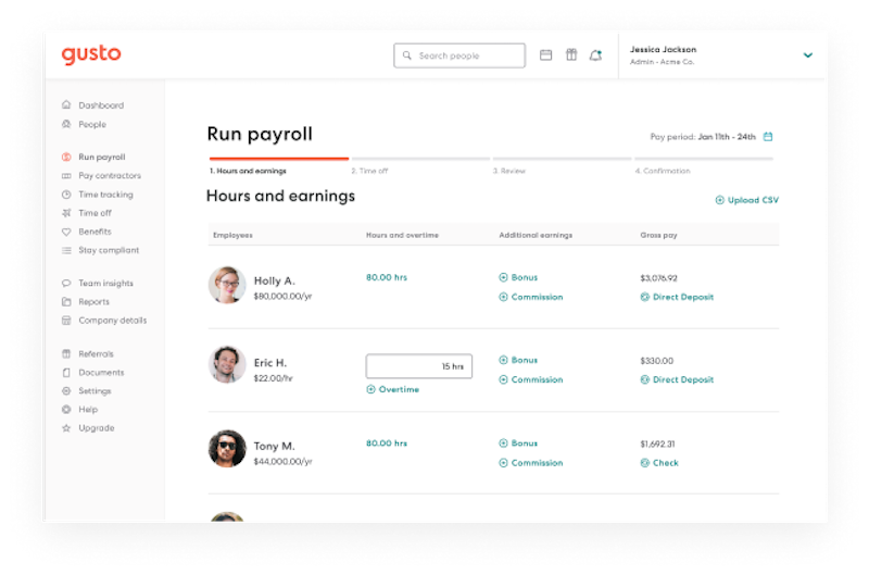 Gusto Payroll Program for Small Business screenshot