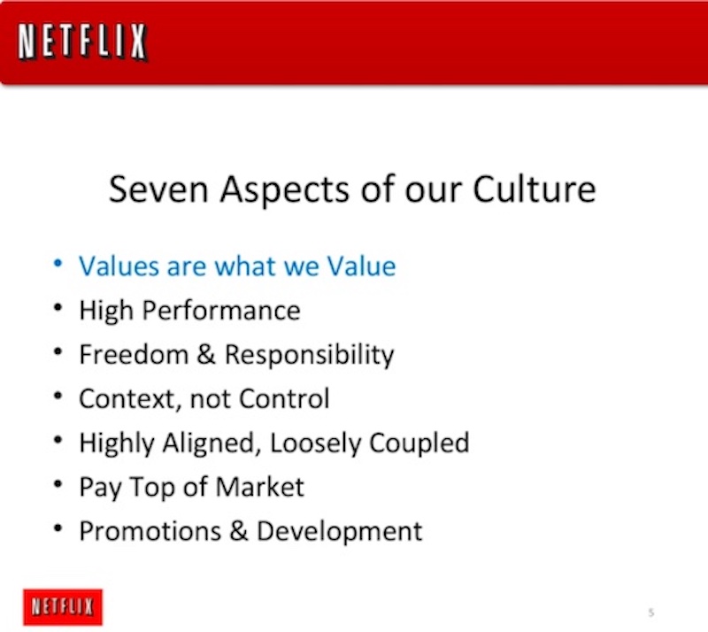 Netflix's seven culture aspects