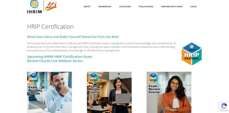 HRIP certification course homepage