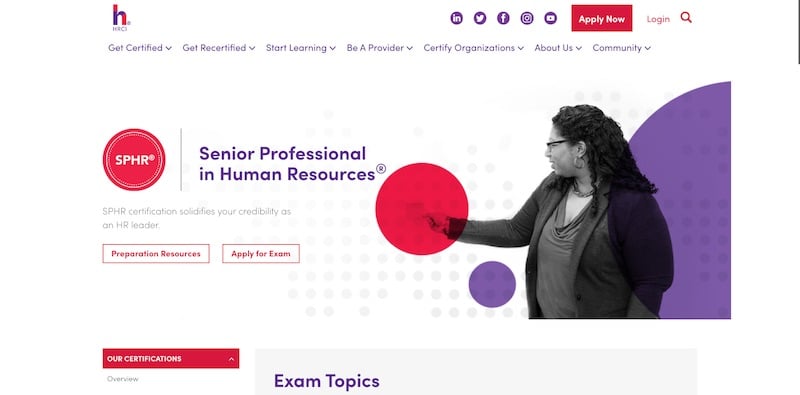 HRCI Senior Professional in Human Resources homepage