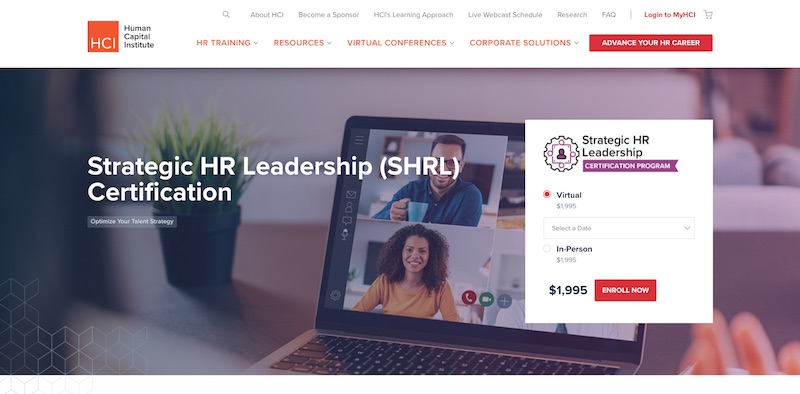 HCI Strategic HR Leadership Certification course homepage