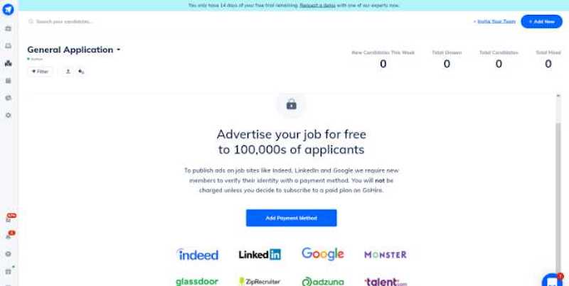 GoHire job marketing creation page