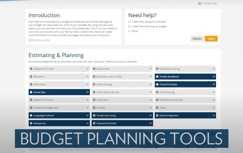 Budget planning tool by Altair Global