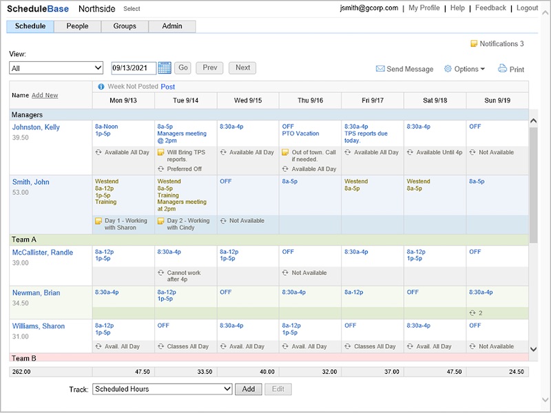 Scheduling platform in ScheduleBase