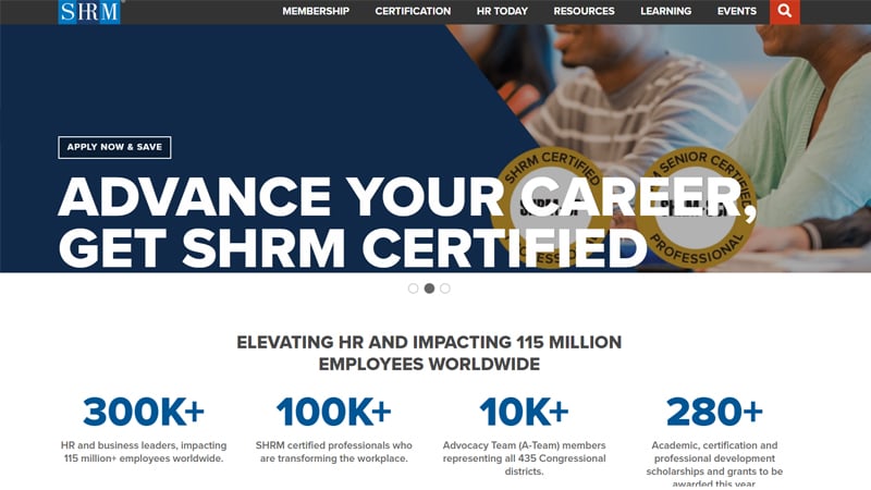 SHRM website homepage