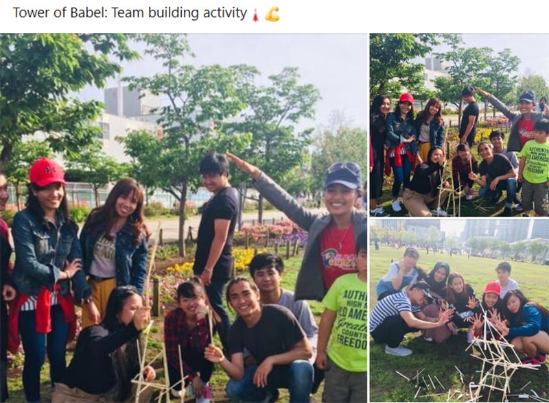 Tower of babel teambuilding game