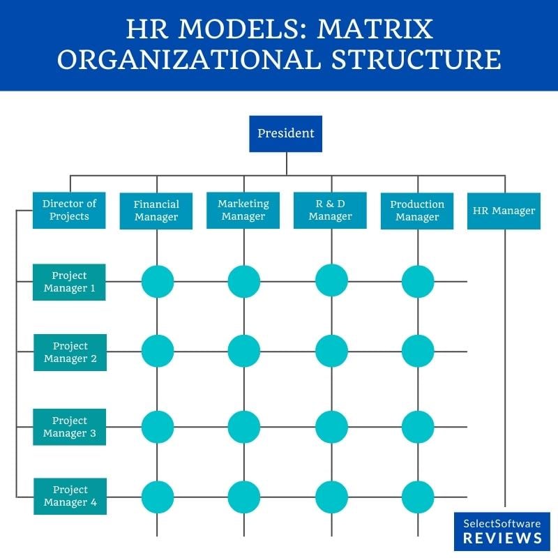 An example of a matrix organizational chart - one of the structure of HR department in an organization