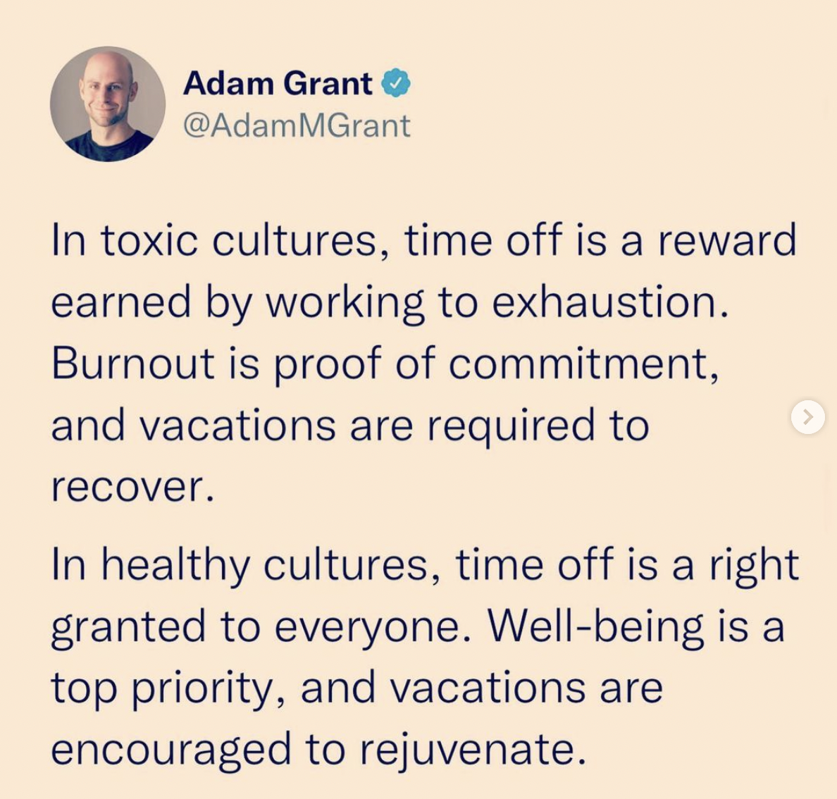 Tweet by Adam Grant about quiet quitting