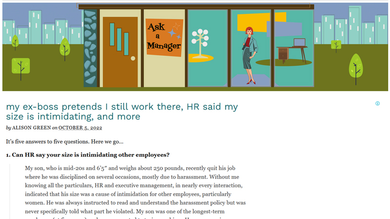 Ask a manager HR blog