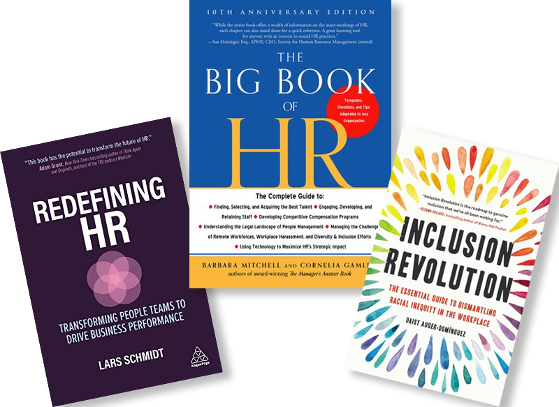 Books about HR and creating an inclusive workplace culture.