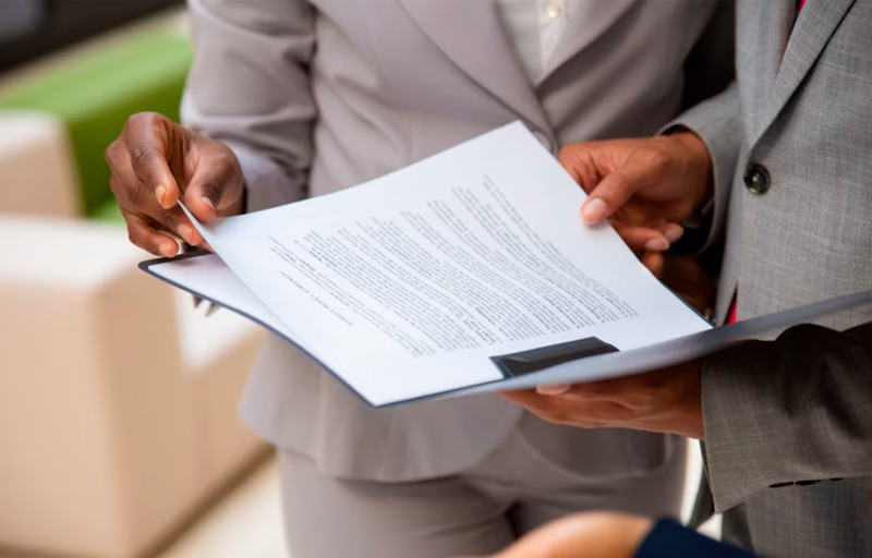 A recruiter reading an HR cover letter written by a job applicant.