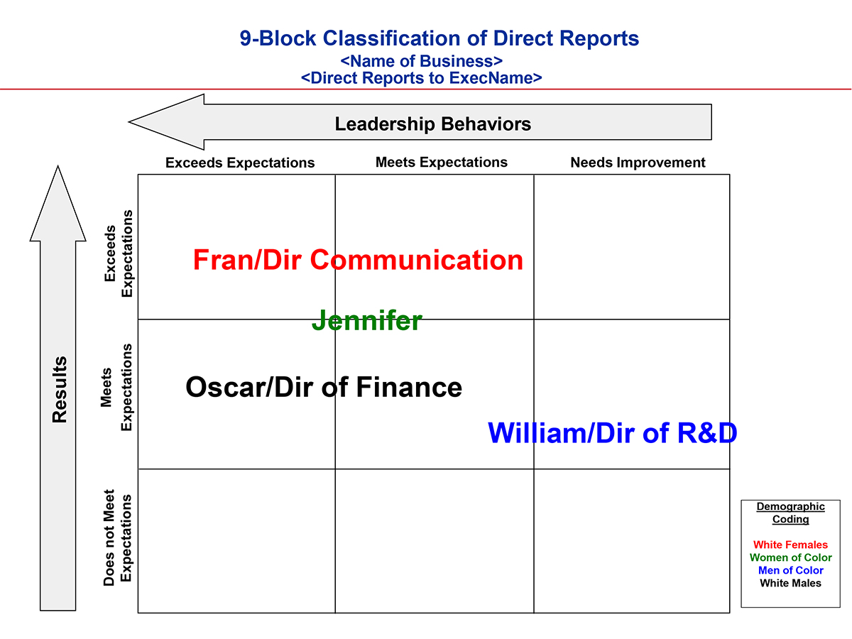 An example of a Nine-Block leadership assessment.